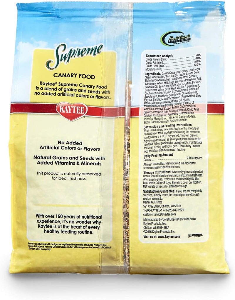 Kaytee Supreme Bird Food For Canaries 2lbs. Bag