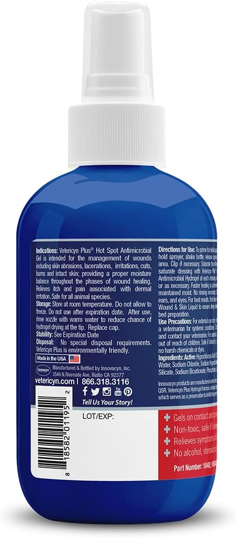 Vetericyn Plus Hot Spot Antimicrobial Gel All Animals 3 oz.