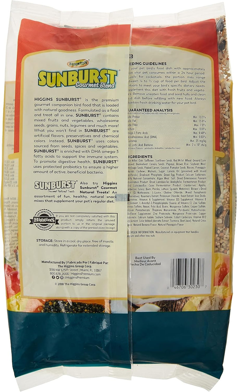 Higgins Sunburst Gourmet Cockatiel Bird Food 3lbs