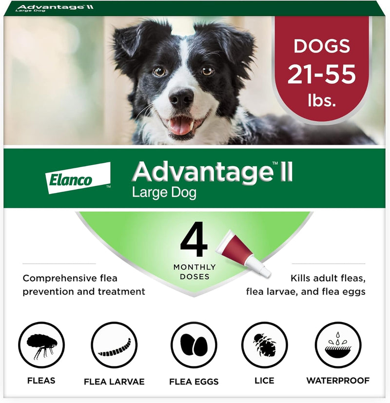 Advantage II Flea Prevention and Treatment 21-55 lbs. 4-Month Supply