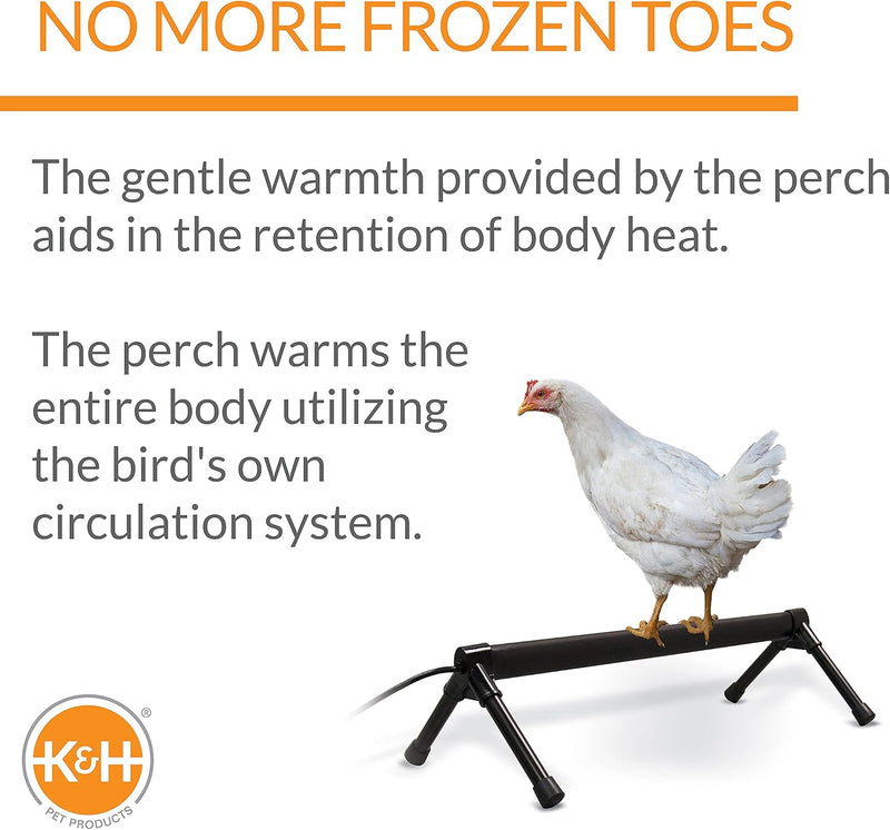 K&H Pet Products Thermo-Chicken Heated Perch Gray 26" 40W