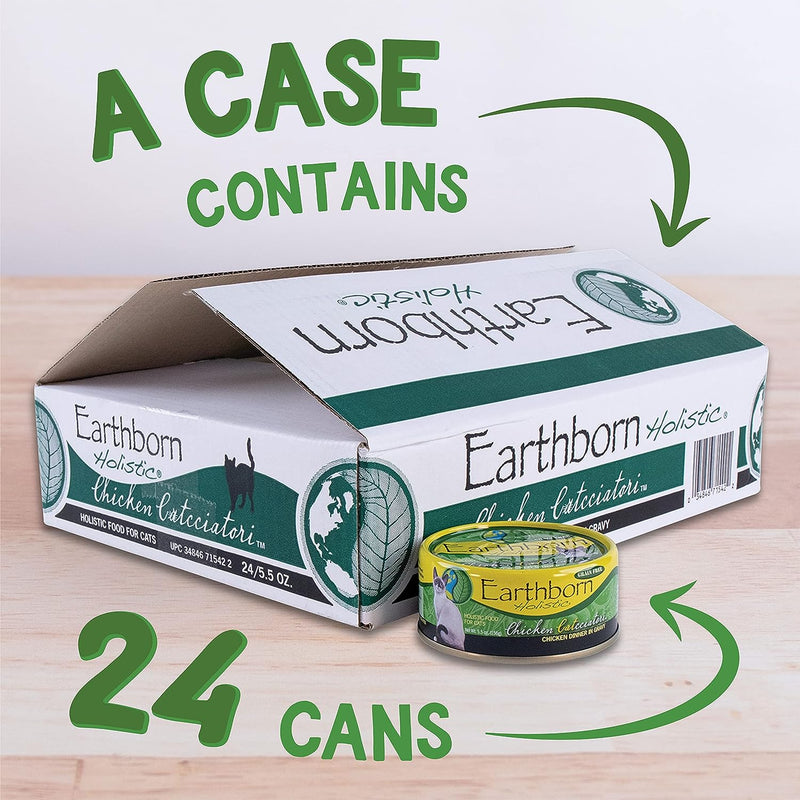 Earthborn Holistic Chicken Catcciatori Grain-Free Moist Cat Food 5.5 oz. 24-Pack Box