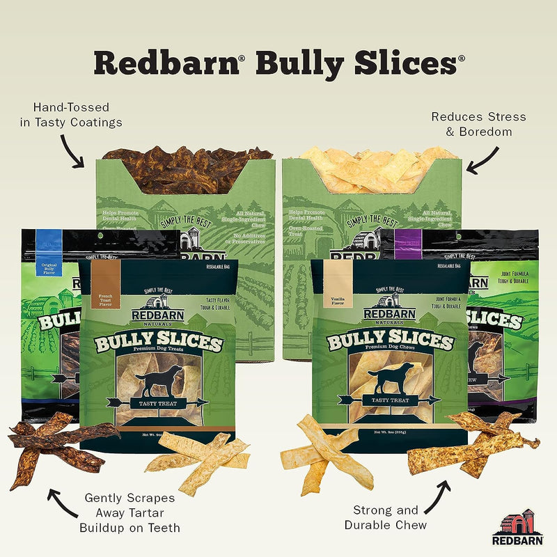 Redbarn All-Natural Rawhide Bully Slices for Dogs Peanut Butter Flavor 9 oz.