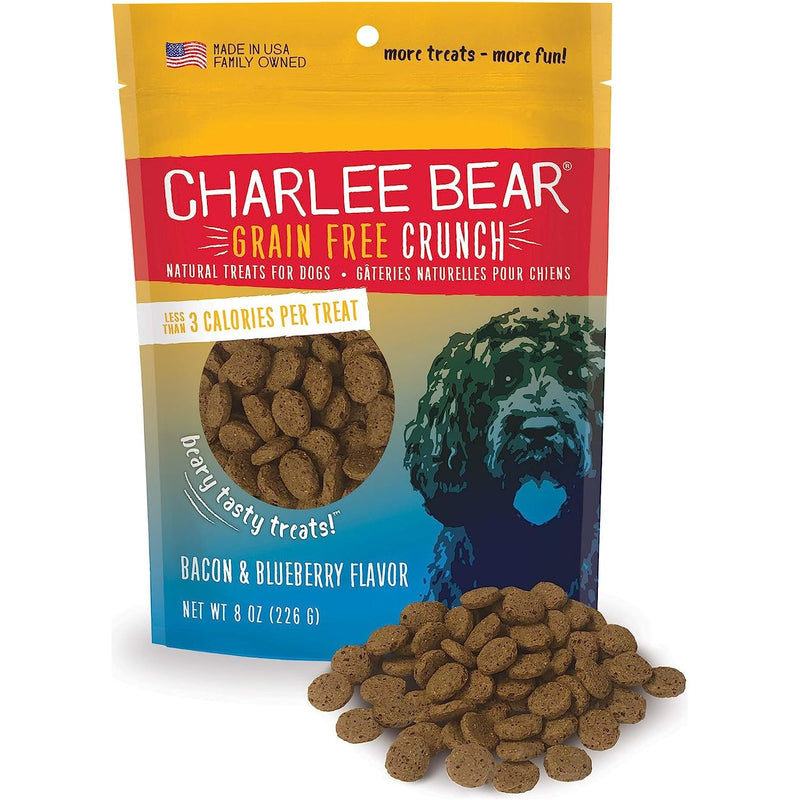 Charlee Bear Grain Free Crunch Dog Treats, Bacon & Blueberry Flavor 8 oz. 3PK