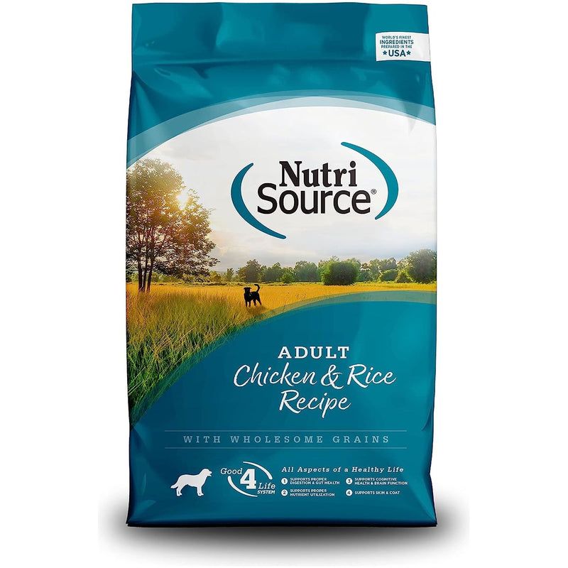 NutriSource Chicken and Rice Recipe Adult Dry Dog Food, 15LB