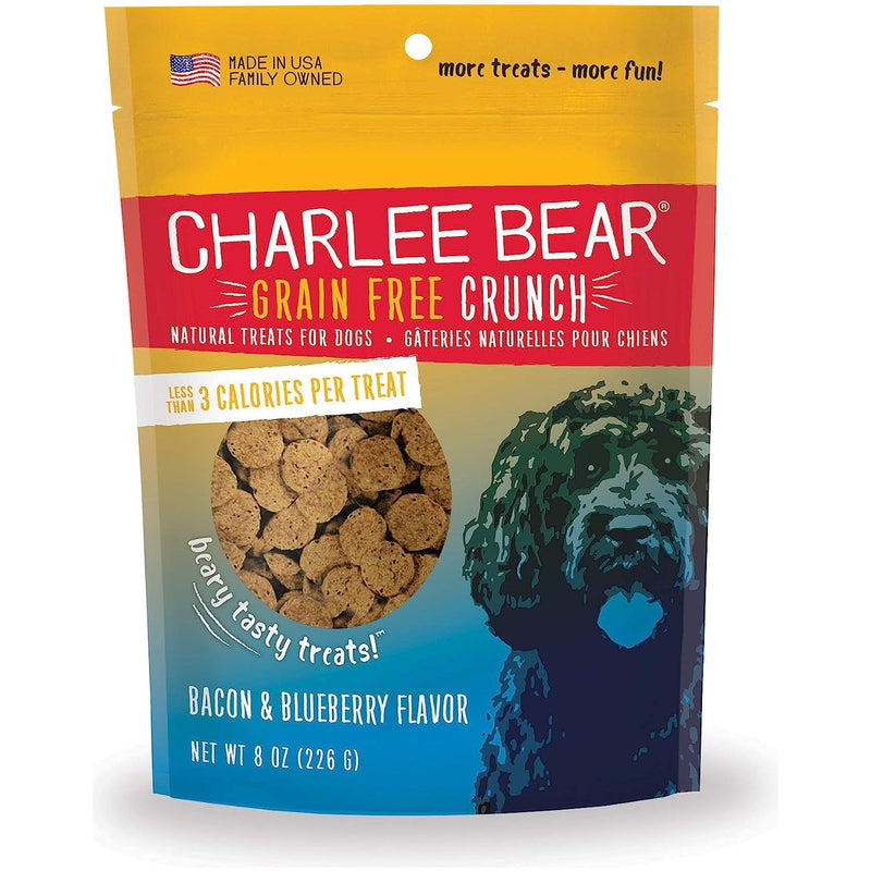 Charlee Bear Grain Free Crunch Dog Treats, Bacon & Blueberry Flavor 8 oz. 3PK