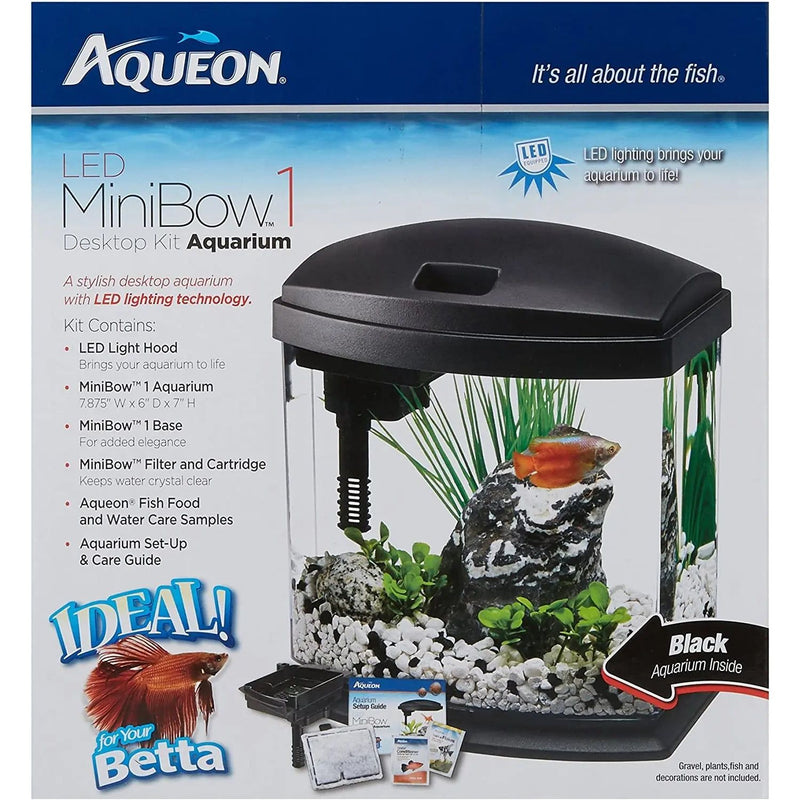 Aqueon LED MiniBow Aquarium Kit with SmartClean Technology 1 Gallon Aqueon