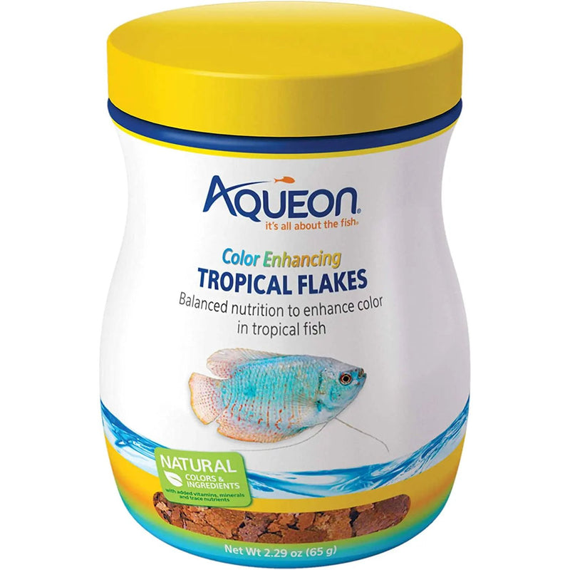 Aqueon Tropical Color Enhancing Flakes Fish Food 2.29 oz. Aqueon