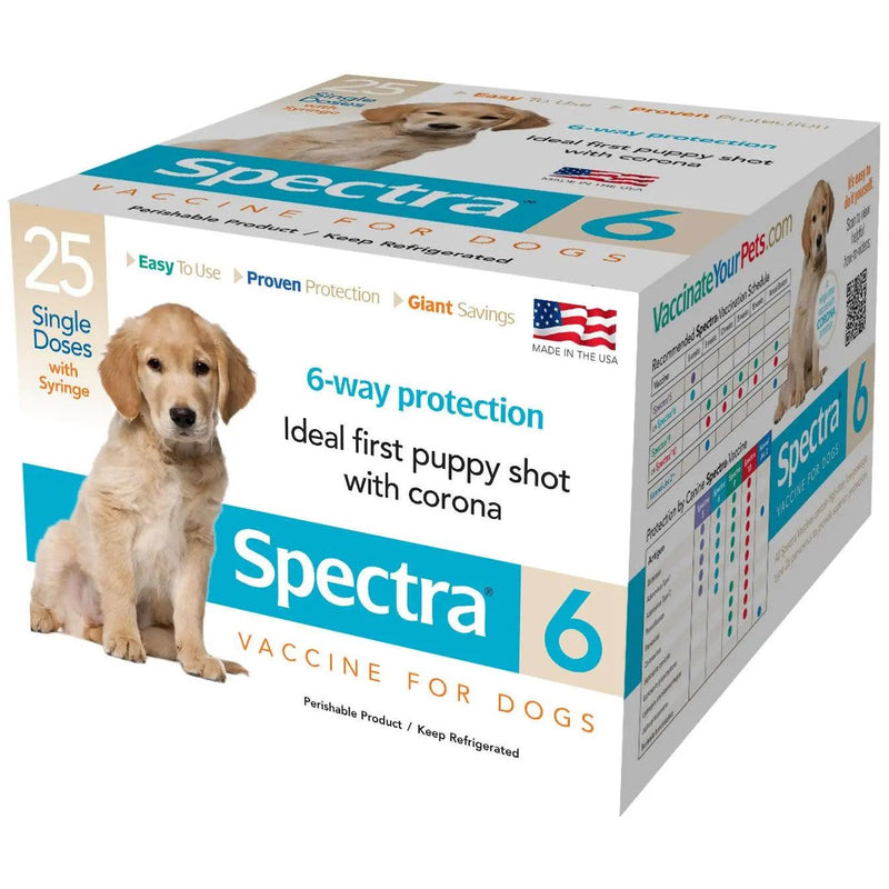 Canine Spectra 6 Way Puppy with Corona Vaccine with Free Syringe Durvet