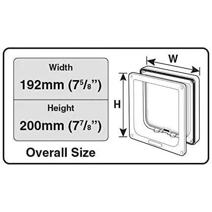 Cat Mate 4 Way Locking Cat Flap With Door Liner, White Closer Pets