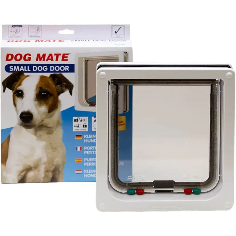 Dog Mate Small Dog Door, White Closer Pets