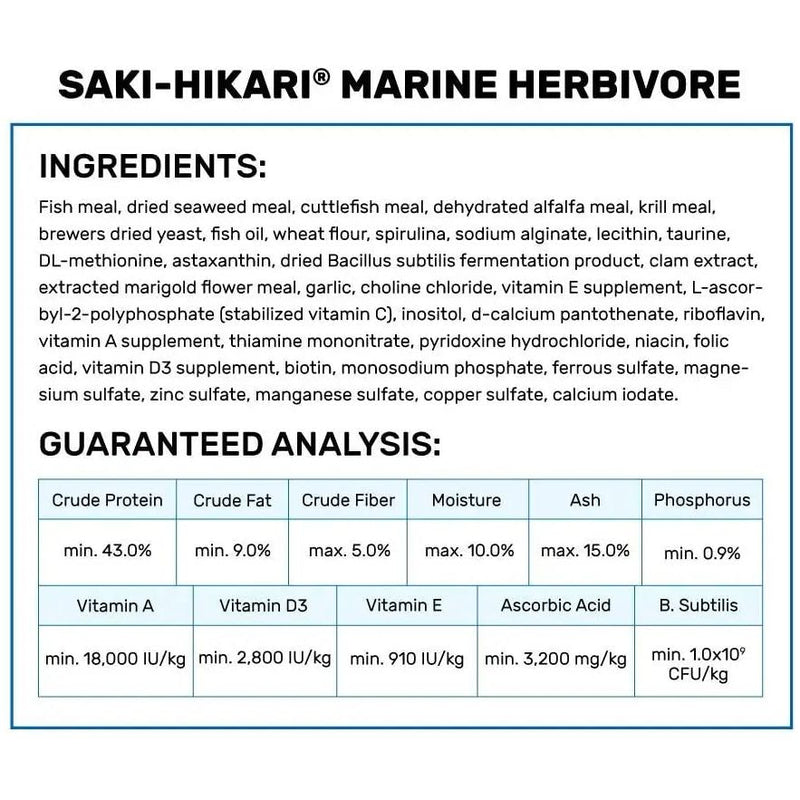 Hikari Saki-Hikari Marine Herbivore MD Sinking Fish Food 3.17 oz. Hikari