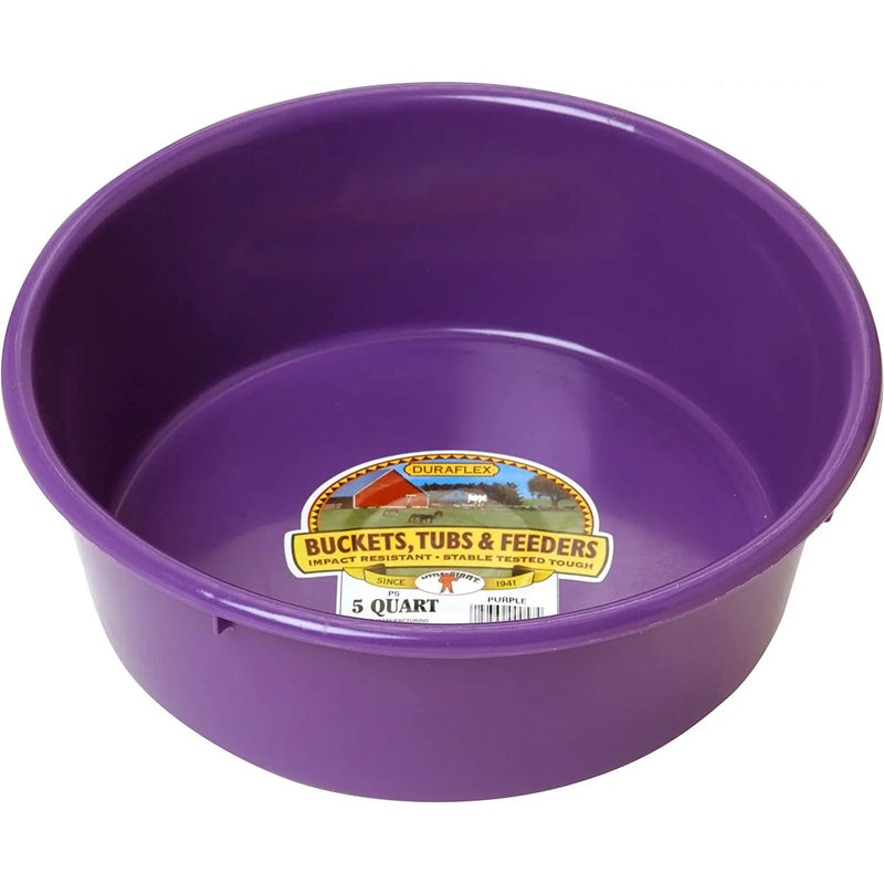 Little Giant Plastic Utility Pan Livestock Feeding Bucket 5 Quart Little Giant