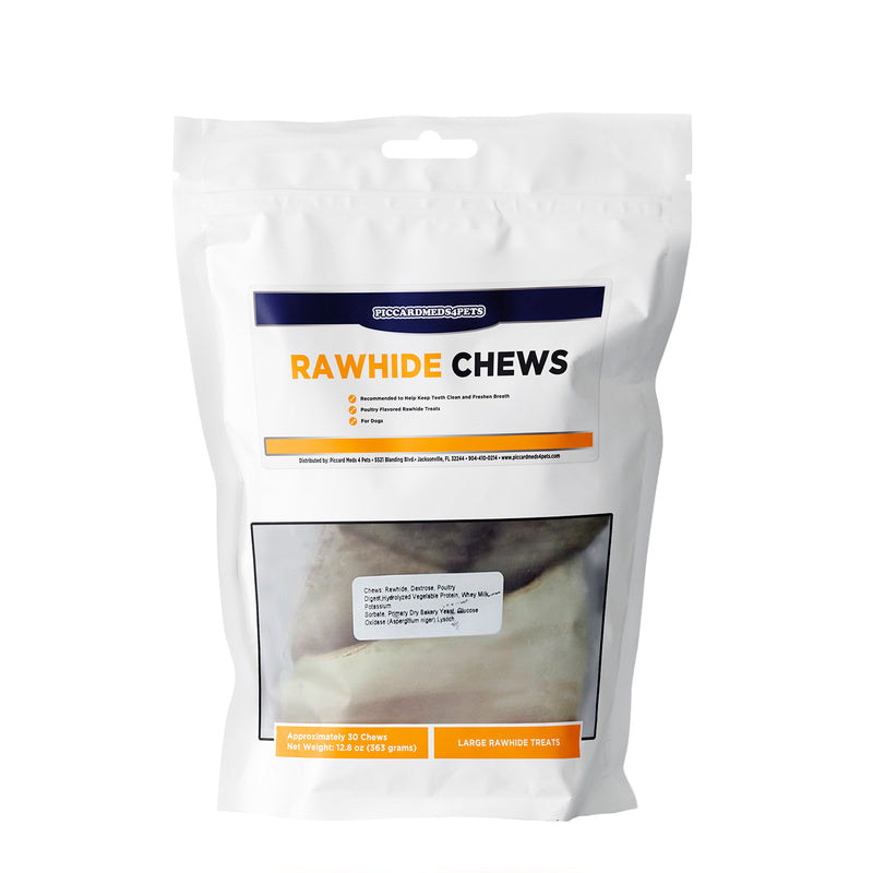 Piccardmeds4pets Rawhide Dental Chews for LG Dogs 26lbs-50lbs.