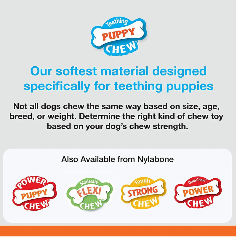 Nylabone Puppy Chew Bone Dog Toy Chicken Flavor, Up To 35lbs. Nylabone