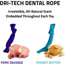 Playology Dri-Tech Pork Sausage Scent Dental Rope Dog Toy, Med PLAYOLOGY