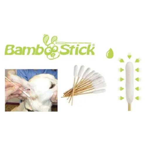 Bamboo Stick Cotton Buds for Cleaning Dogs Ears SM/MD - L/XL 30 Count Bamboo Stick