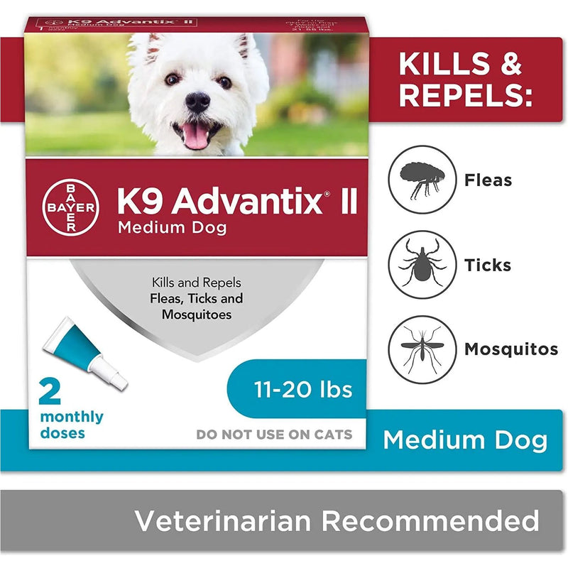 Bayer K9 Advantix II Flea Treatment for Medium Dogs 2 Month Supply Bayer