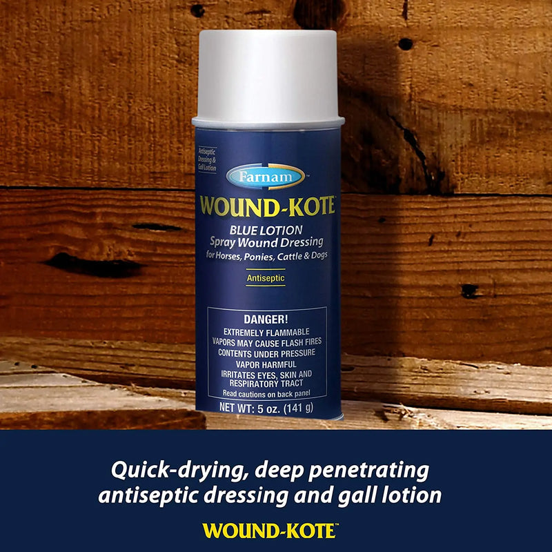 Farnam Wound-Kote Blue Lotion Spray for Animals 5 oz. Farnam