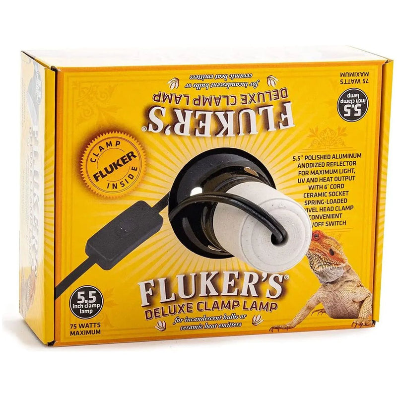 Fluker's Ceramic Clamp Lamp with Switch for Reptiles 75W 5.5-Inch Fluker's