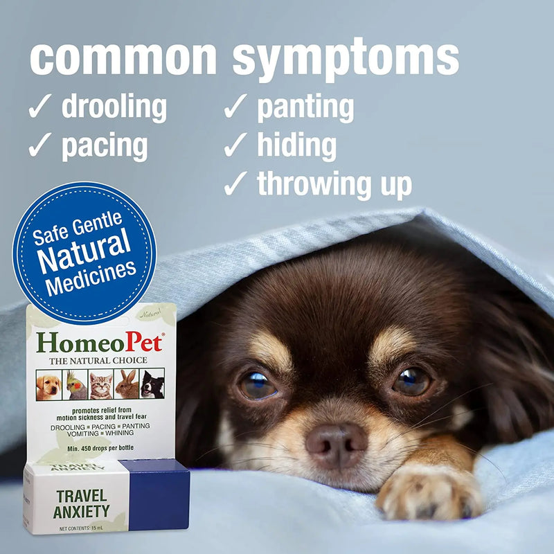 HomeoPet Travel Anxiety Calming Relief Remedy for Pets 15mL HomeoPet