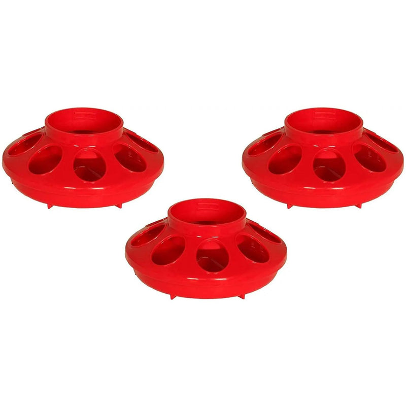 Little Giant Miller Baby Chick Feeder 1 Quart Red 3-Pack Little Giant