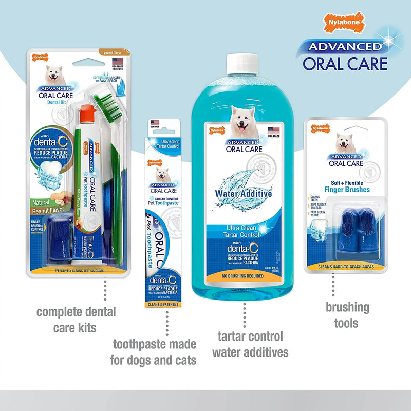 Nylabone Advanced Oral Care Dog Dental Kit Original Flavor 2.5oz. Nylabone