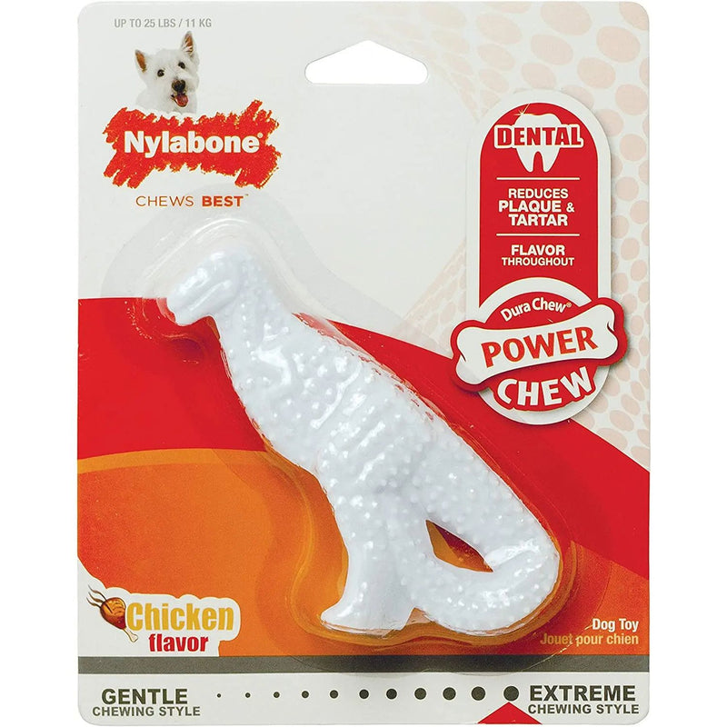 Nylabone Dental Dinosaur Power Chew Durable Dog Toy, Regular Nylabone