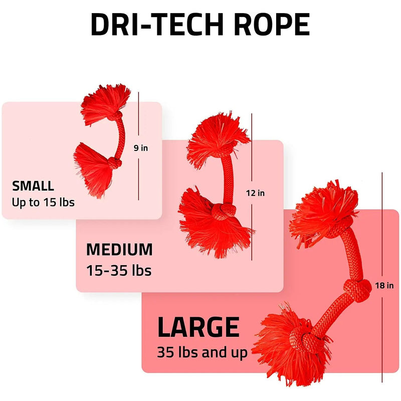 Playology Dri-Tech Rope Dog Toy All Natural Beef Scent, Large PLAYOLOGY