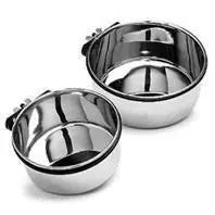 Stainless Steel Food and Water Bowls Coop or Crate Dogs Cats Bird OmniPet