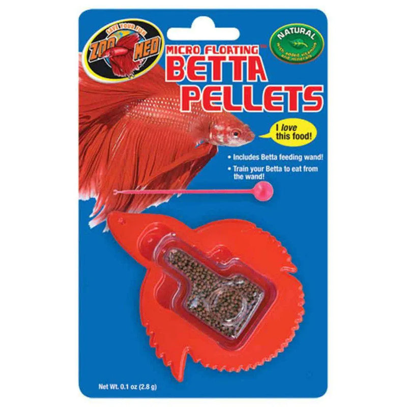 Zoo Med Micro Floating Betta Pellets Fish Food Plus Feeding Wand .12oz. Zoo Med