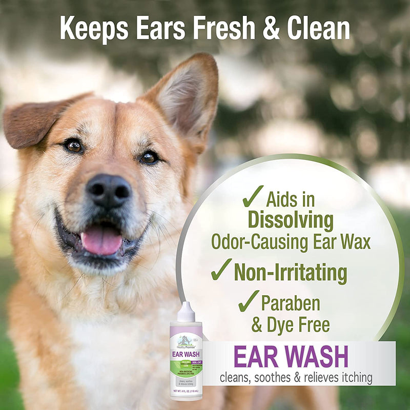 Four Paws Healthy Promise Pet Ear Wash for Dogs and Cats 4oz. Four Paws