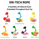 Playology Dri-Tech Rope Dog Toy Peanut Butter Scent, Medium PLAYOLOGY