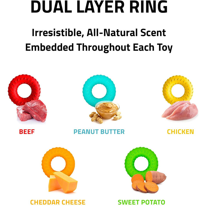 Playology Dual Layer Ring Dog Toy All Natural Beef Scent, Large PLAYOLOGY